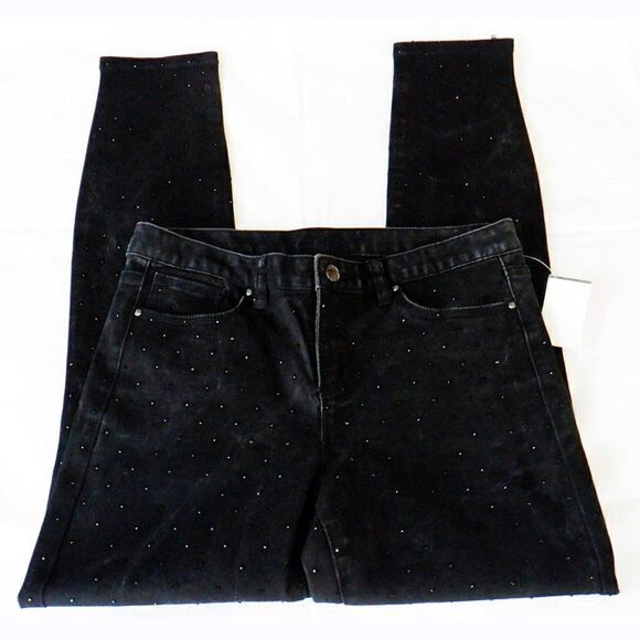 Cache slim jeans black rhinestones zip ankle - Picture 2 of 6